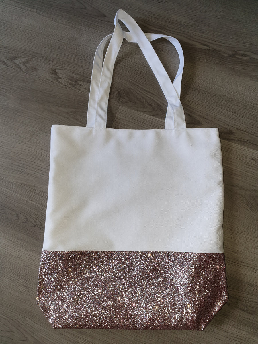 Glitter bottom shop tote bag