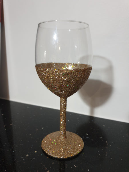 Wine Glittered Glasses