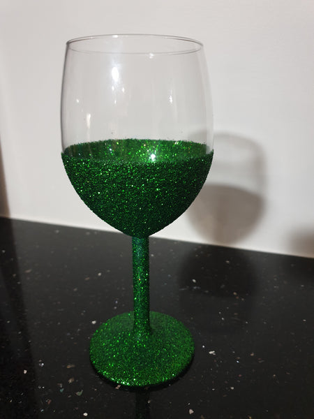 Wine Glittered Glasses