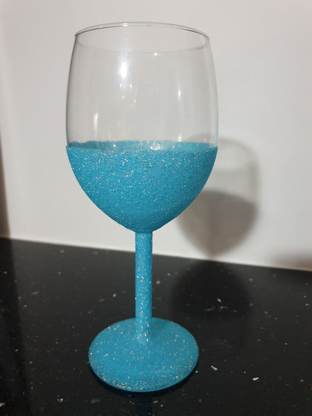 Wine Glittered Glasses