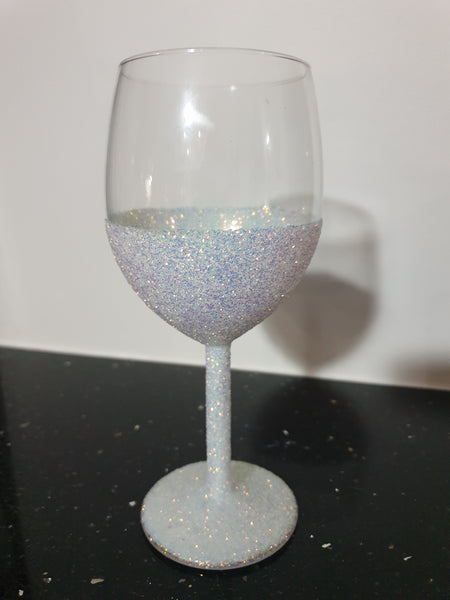 Wine Glittered Glasses