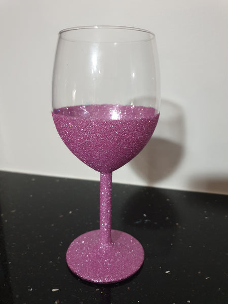 Wine Glittered Glasses