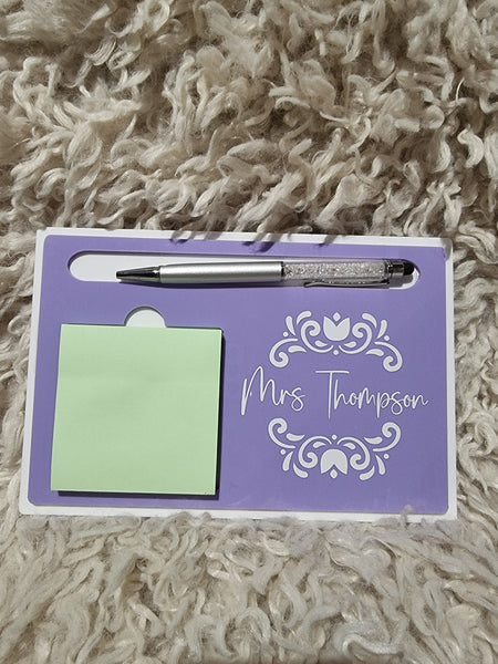 Personalised notepad and pen holder