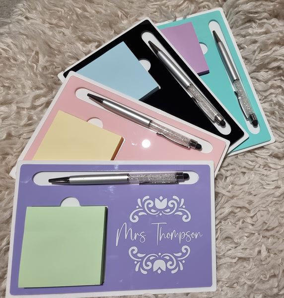 Personalised notepad and pen holder