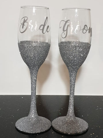 Champagne Glittered Glasses