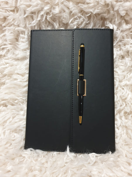 Personalised Leather Notebook and Pen Set