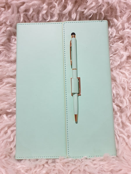 Personalised Leather Notebook and Pen Set